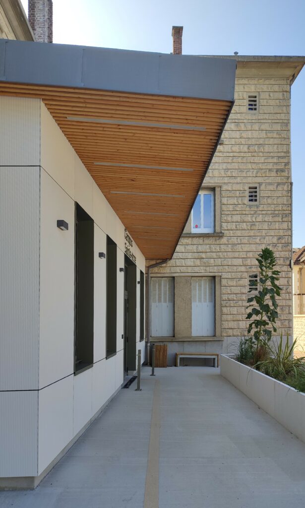 Extension, ossature bois, Eternit